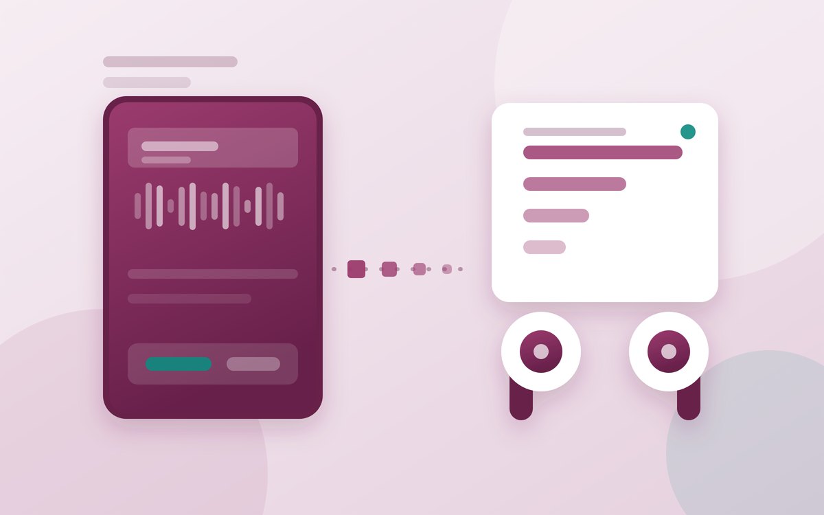 Illustration of an audio stream being compressed at a phone and rebuilt at a pair of wireless earbuds